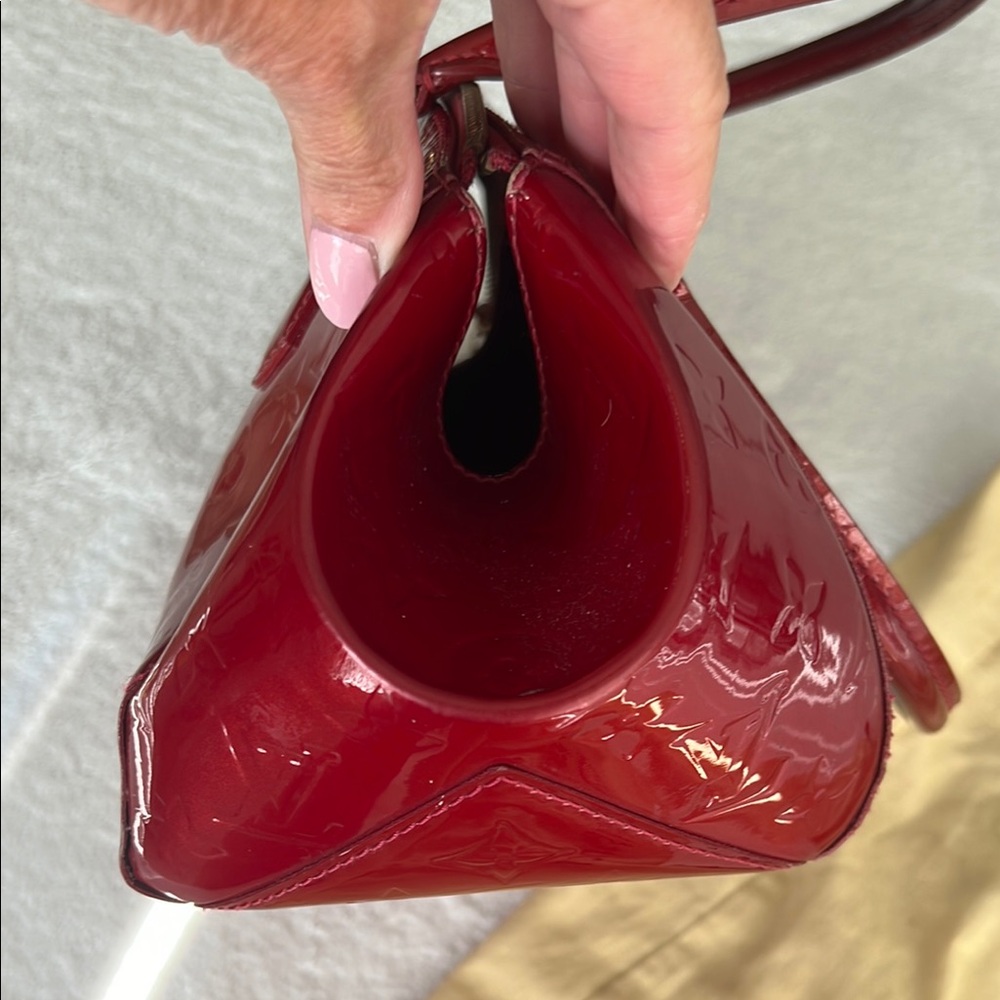 Louis Vuitton  Sherwood   Red Satchel with Monogram Embossing and Gold Hardware - Picture 7 of 14